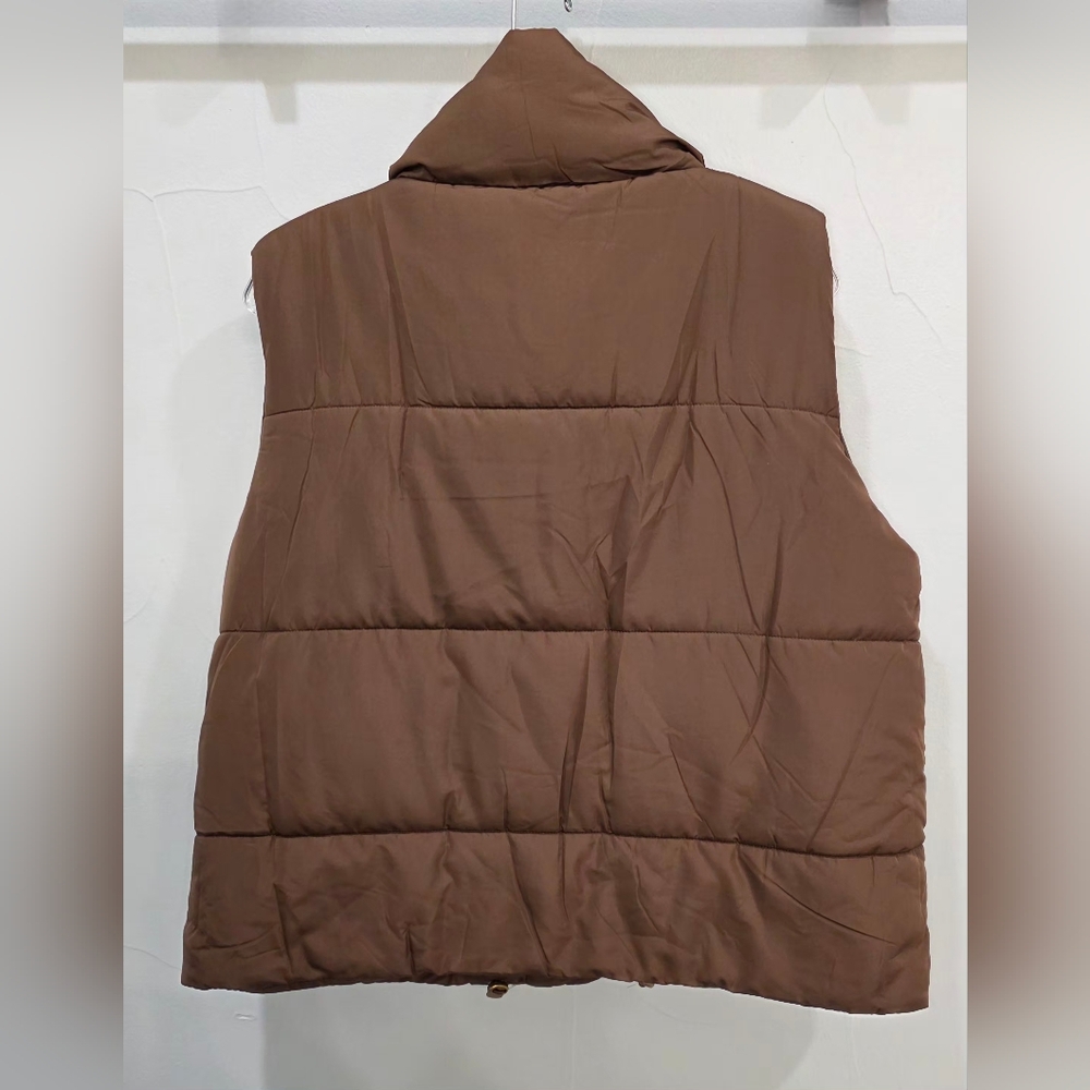 Brown Puffer Vest - Picture 3 of 4